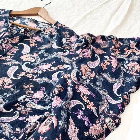 Lucky Brand Boho Floral Paisley Knit Top - Picture 2 of 10